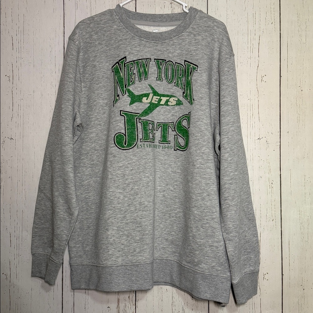 Fanatics Heather Gray New York Jets Playability Pullover Sweatshirt Size XL - Picture 2 of 4